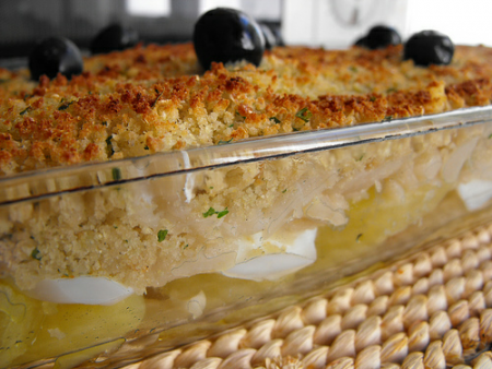 Bacalhau recheado com broa